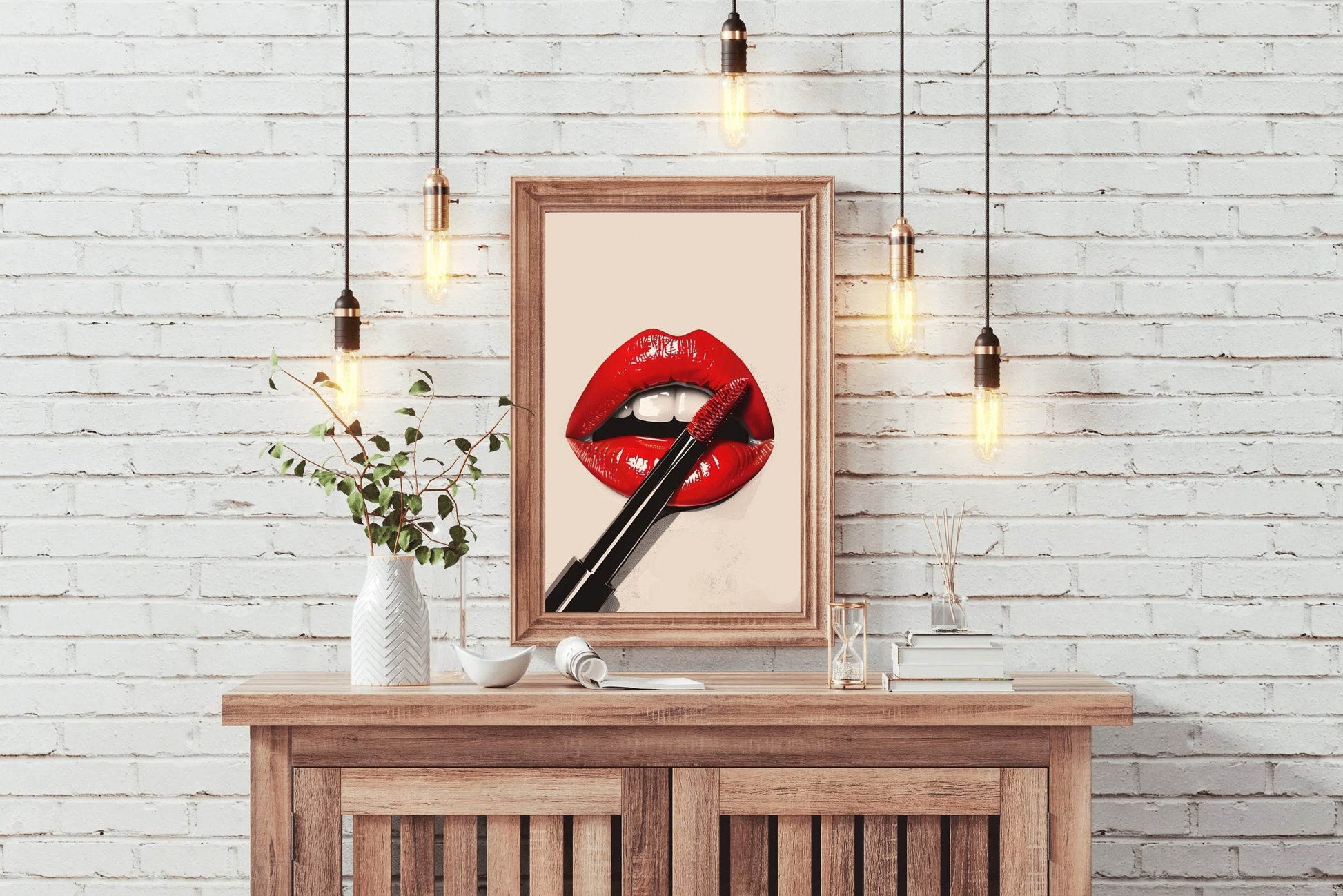 Red Lipstick On The Lips Wall Art - beink online art store