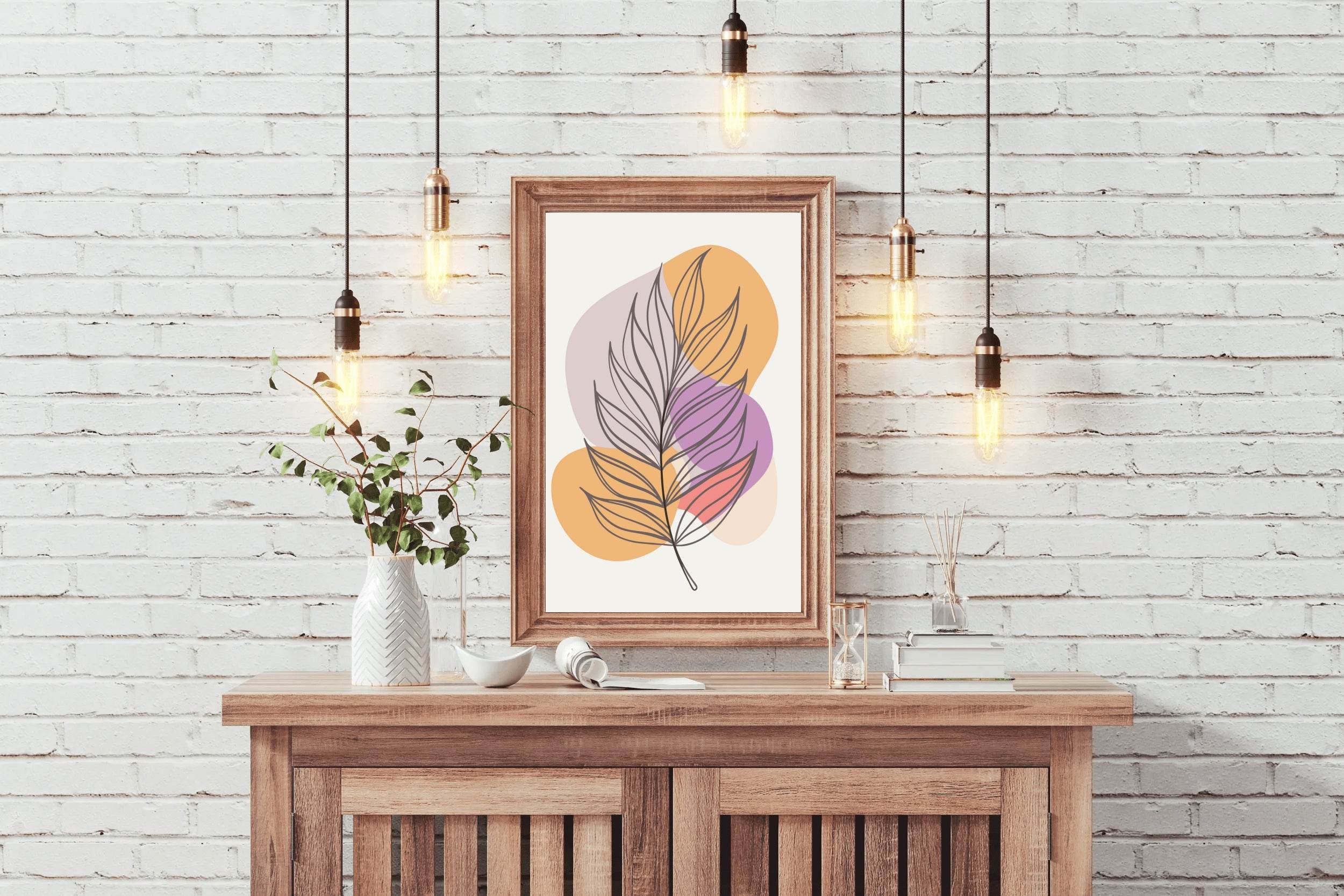 Minimal Design Of Fern Leaves Wall Art - beink online art store