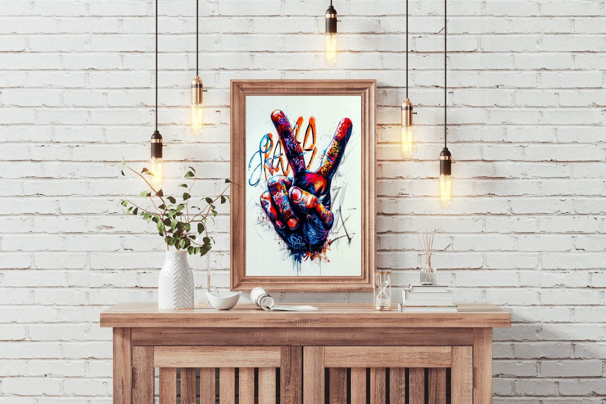 Peace Sign Graffiti Wall Art - beink online art store