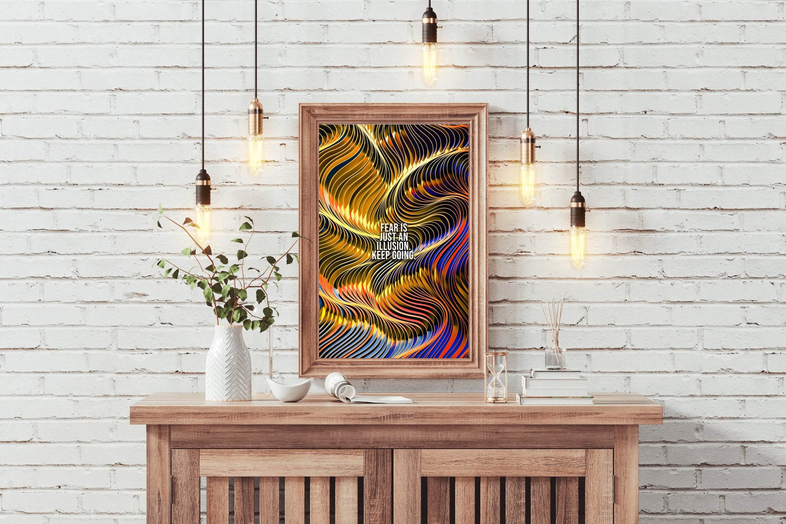 Fear is Illusion Motivational Wall Art - beink online art store