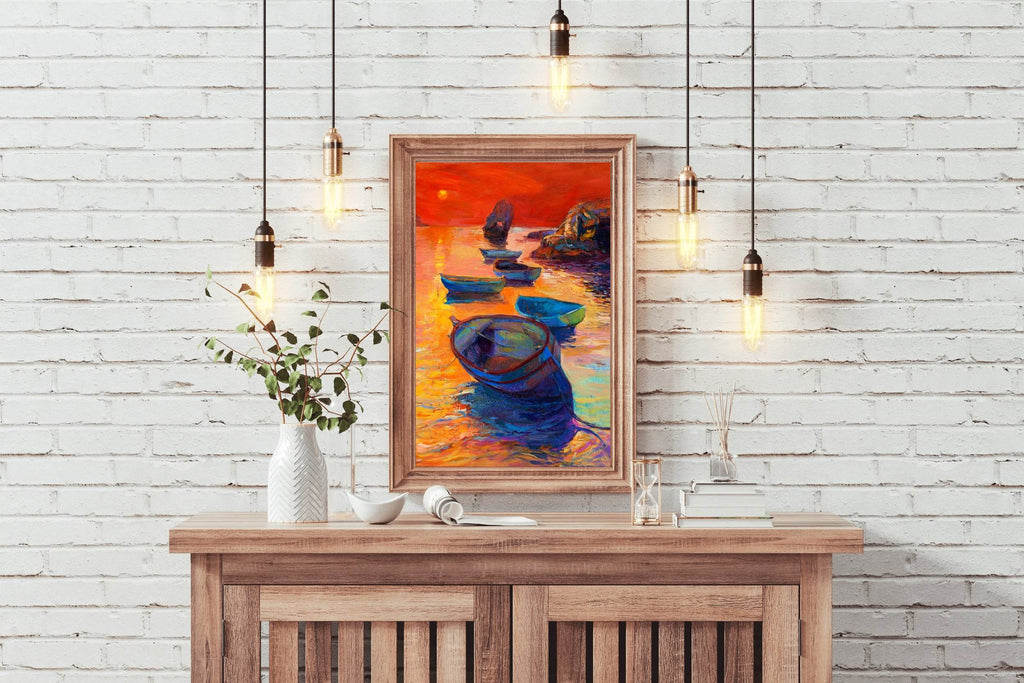 Small Boats at Sunset Wall Art - beink online art store