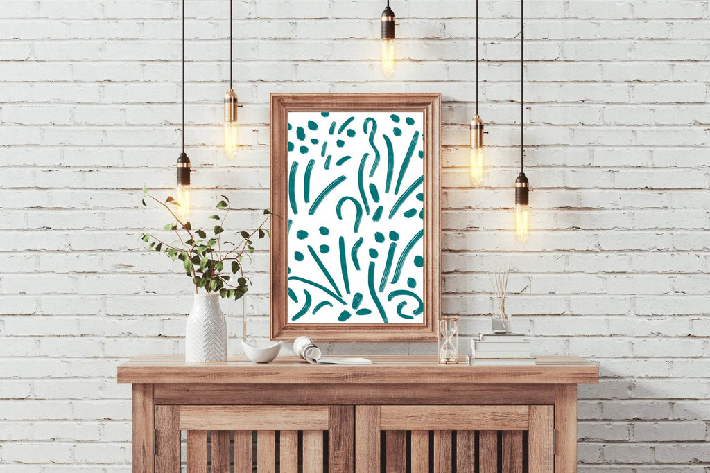 Teal Splatters Canvas Wall Art - beink online art store