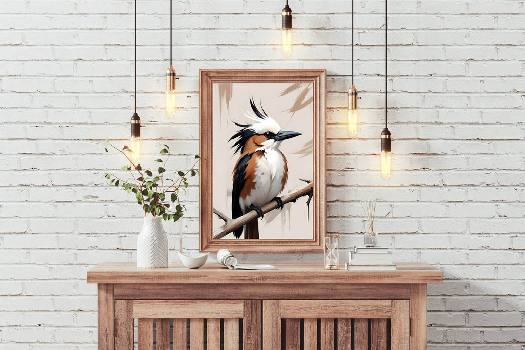 Watercolor Kingfisher Bird Wall Art - beink online art store