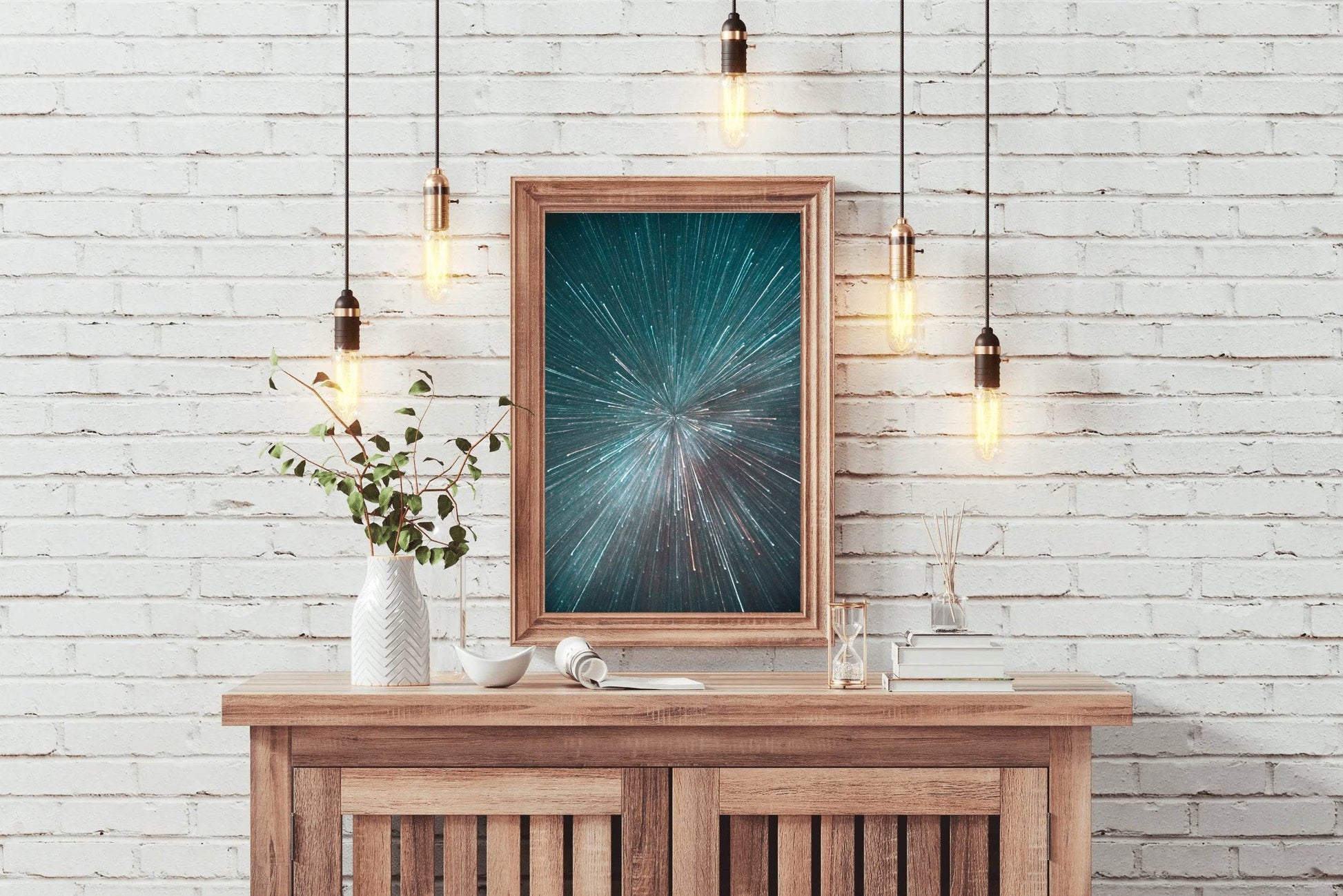 Splash of Hyperspace Lines Abstract Wall Art - beink online art store