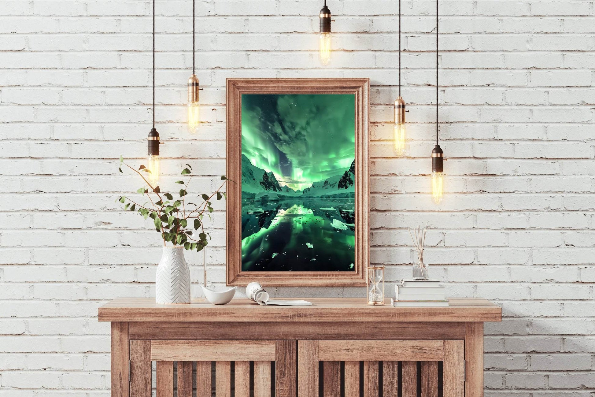 Emerald Aurora Over Antarctica Wall Art - beink online art store