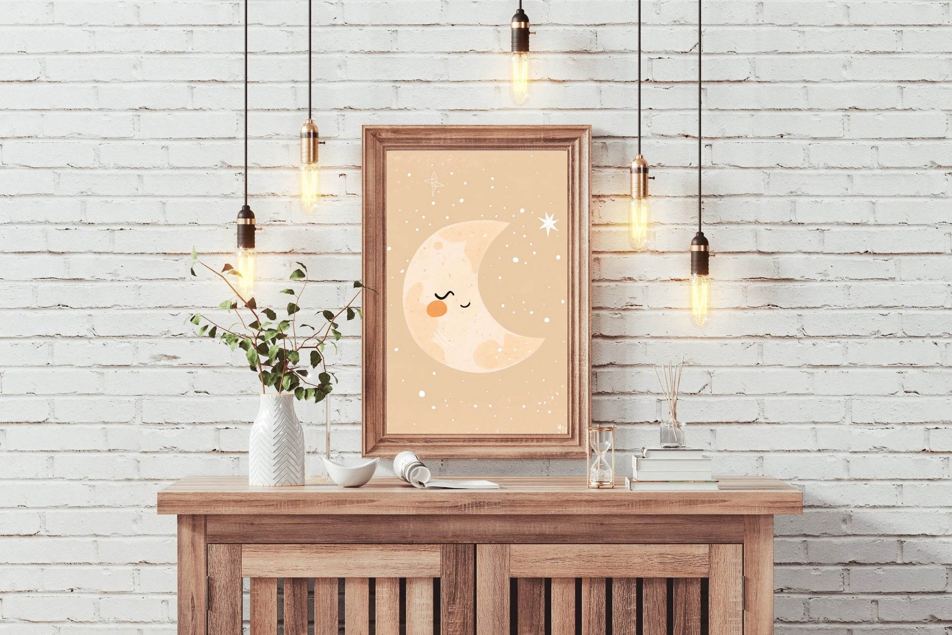 Cute Moon Character Illustration - beink online art store