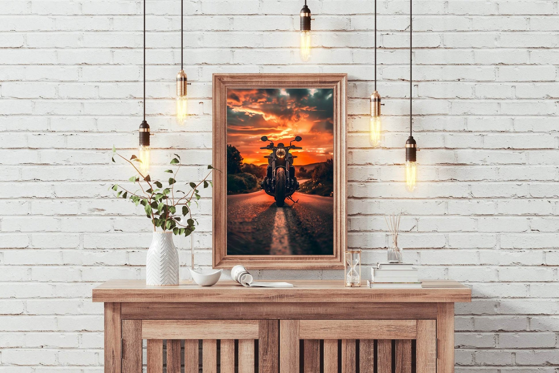Motorcycle in Sunset Wall Art - beink online art store
