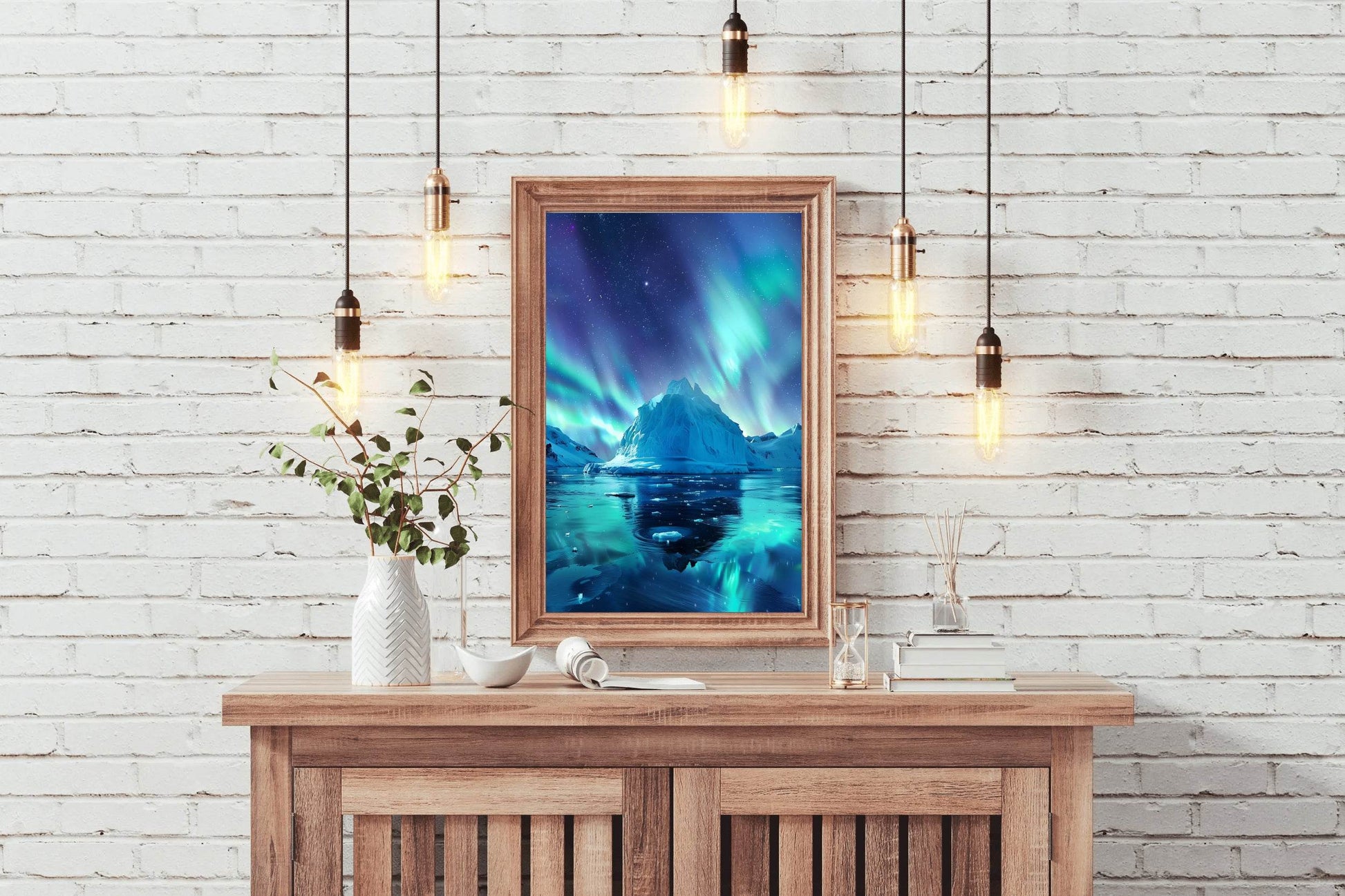 Breathtaking Northern lights in a Polar landscape Wall Art - beink online art store