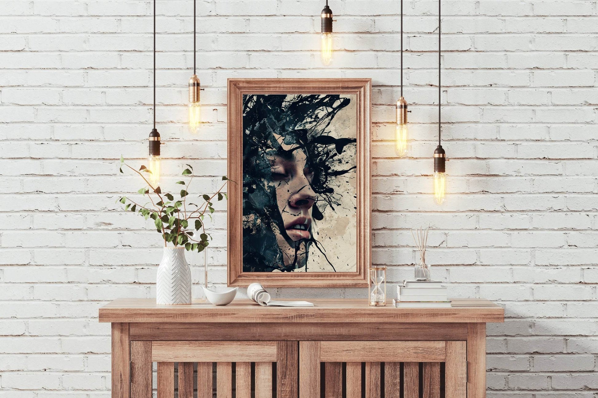 Men Face With Paint Splash Digital Art - beink online art store