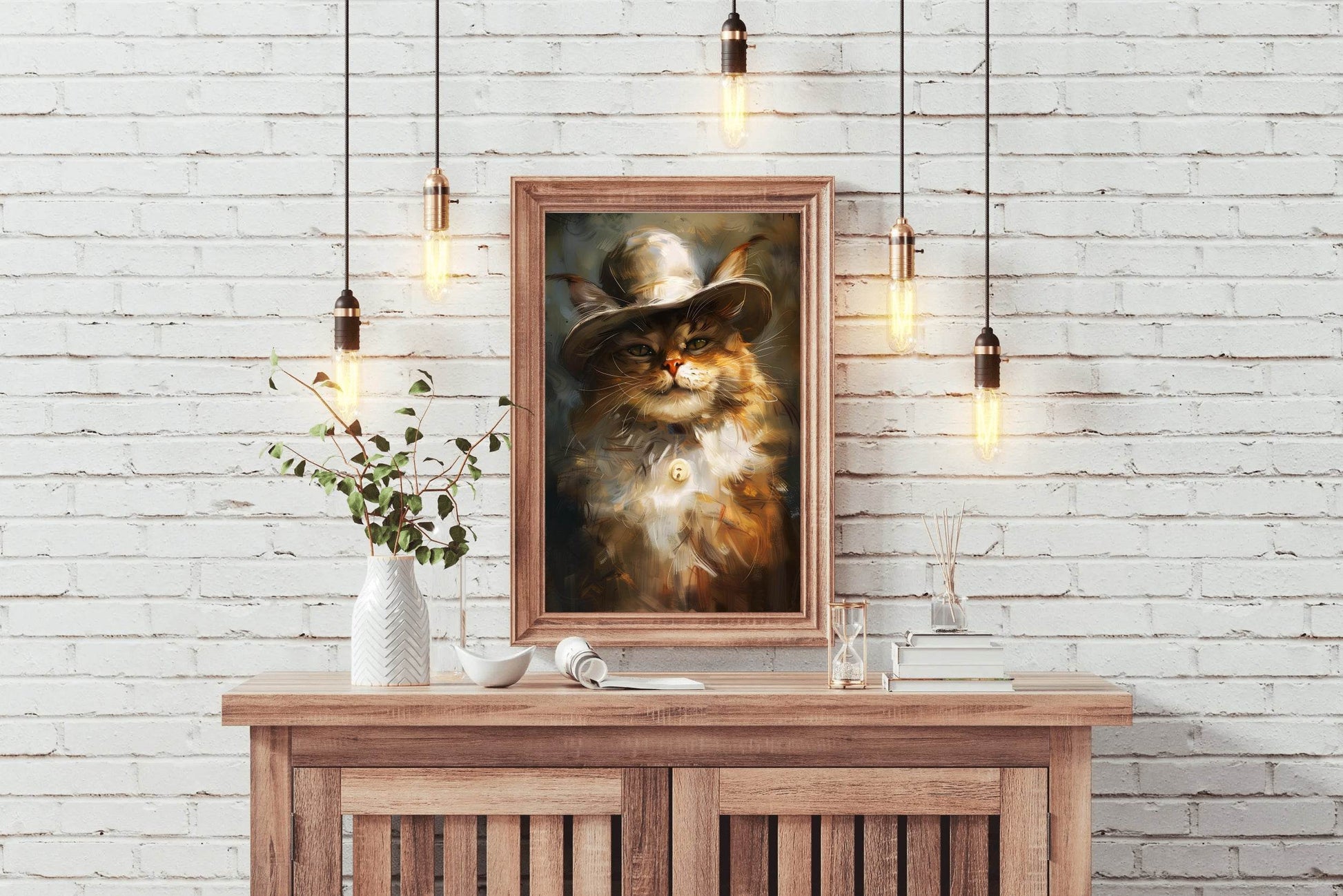 Hand Painted Persian Cat Illustration - beink online art store