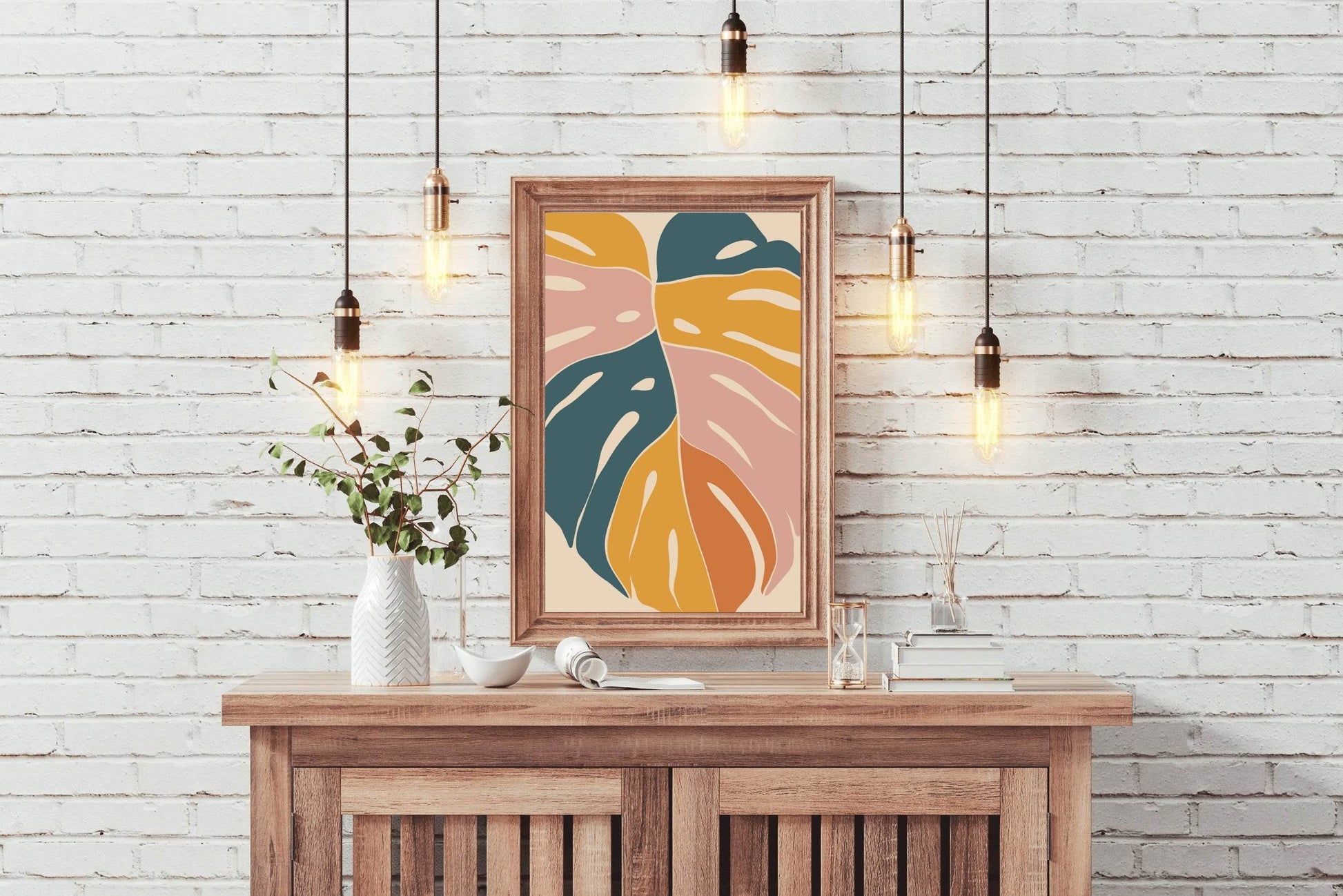 Abstract Colorful Leaf ArtWork - beink online art store