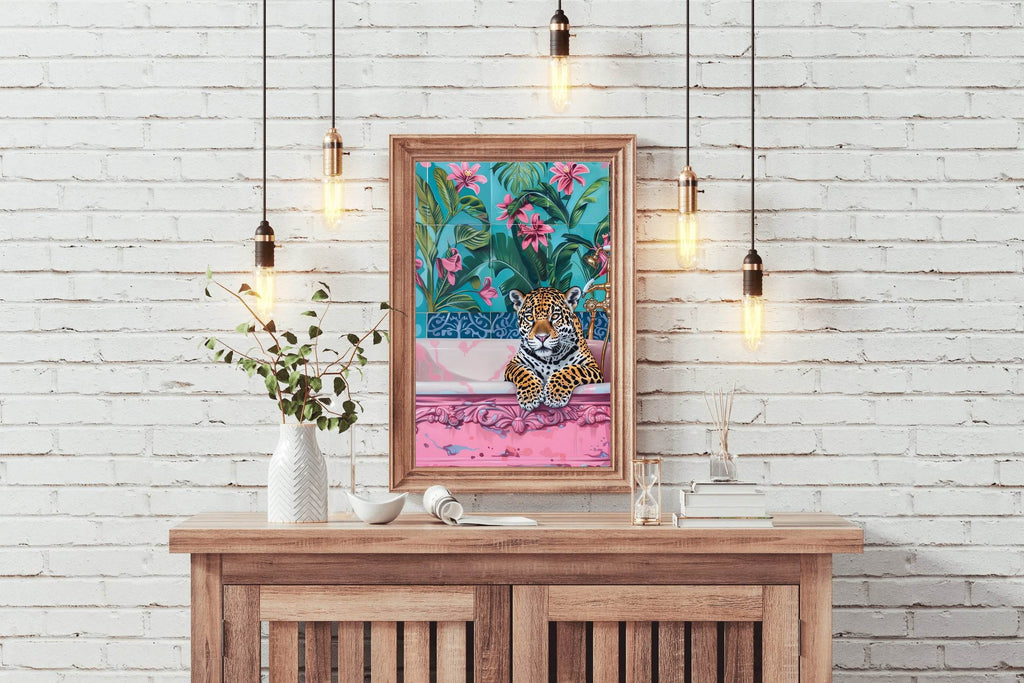 Leopard in the Tub Wall Art - beink online art store