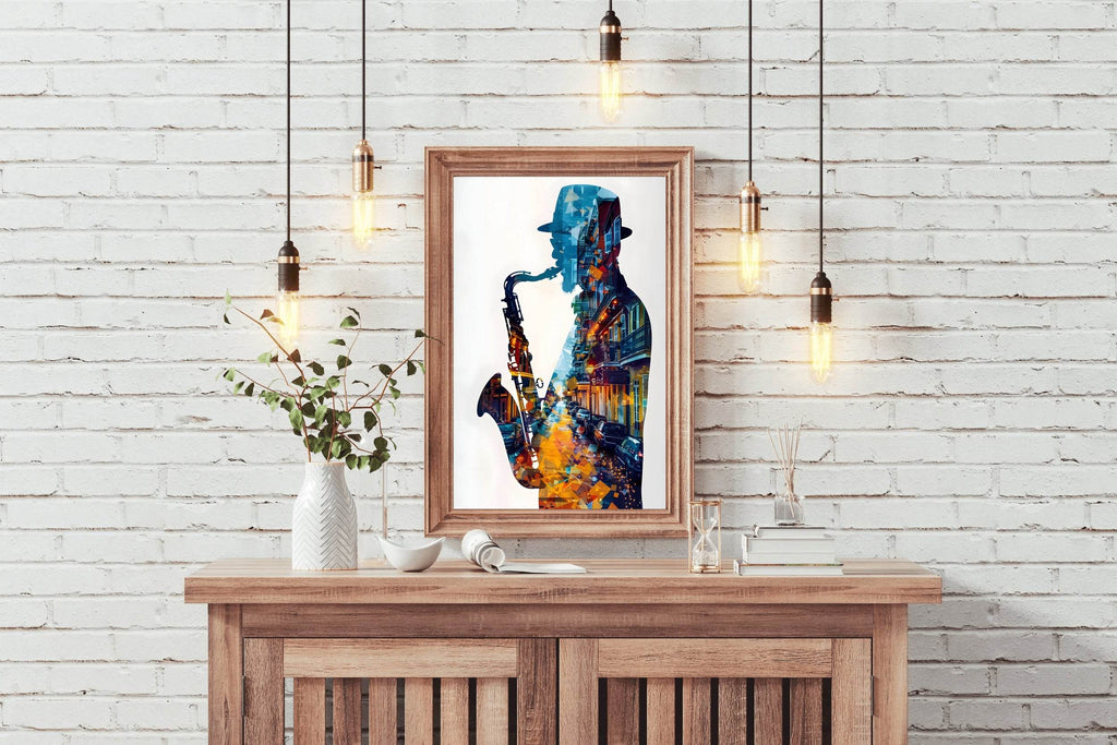 African Male Saxophonist Wall Art - beink online art store