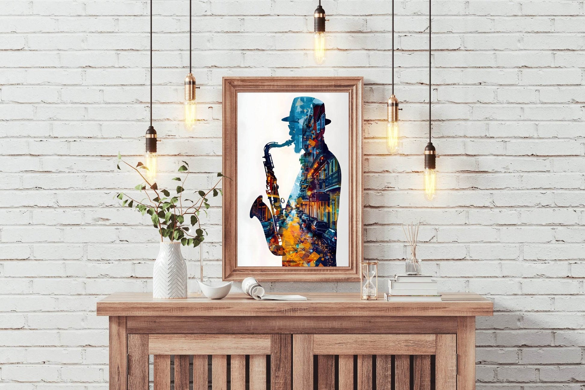 African Male Saxophonist Wall Art - beink online art store