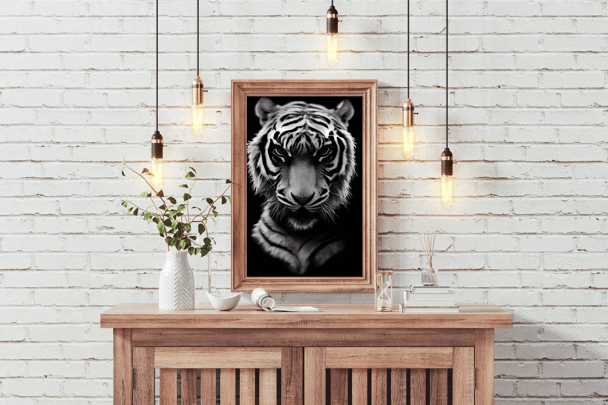 Bengal Tiger Black & White Wall Art - beink online art store