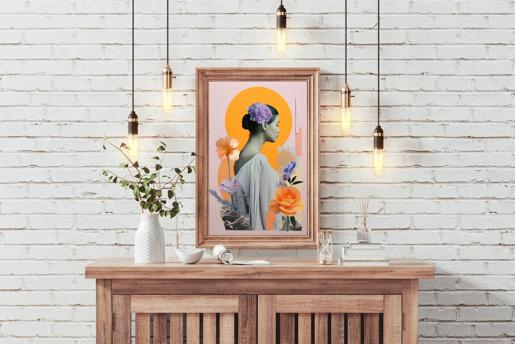 Women with flowers Abstract Wall Art - beink online art store