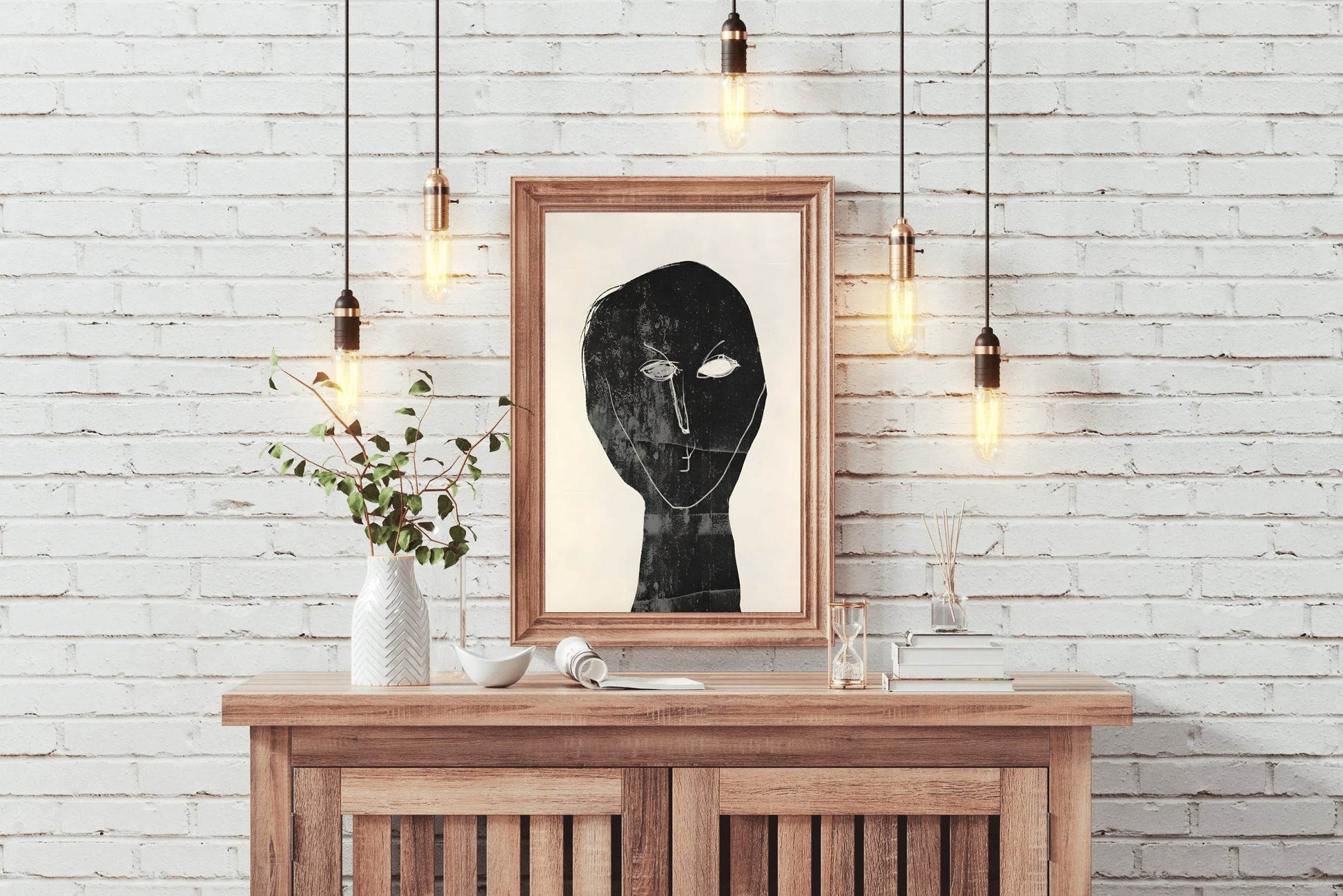 Black Ink-Stained Face Modern Wall Art - beink online art store