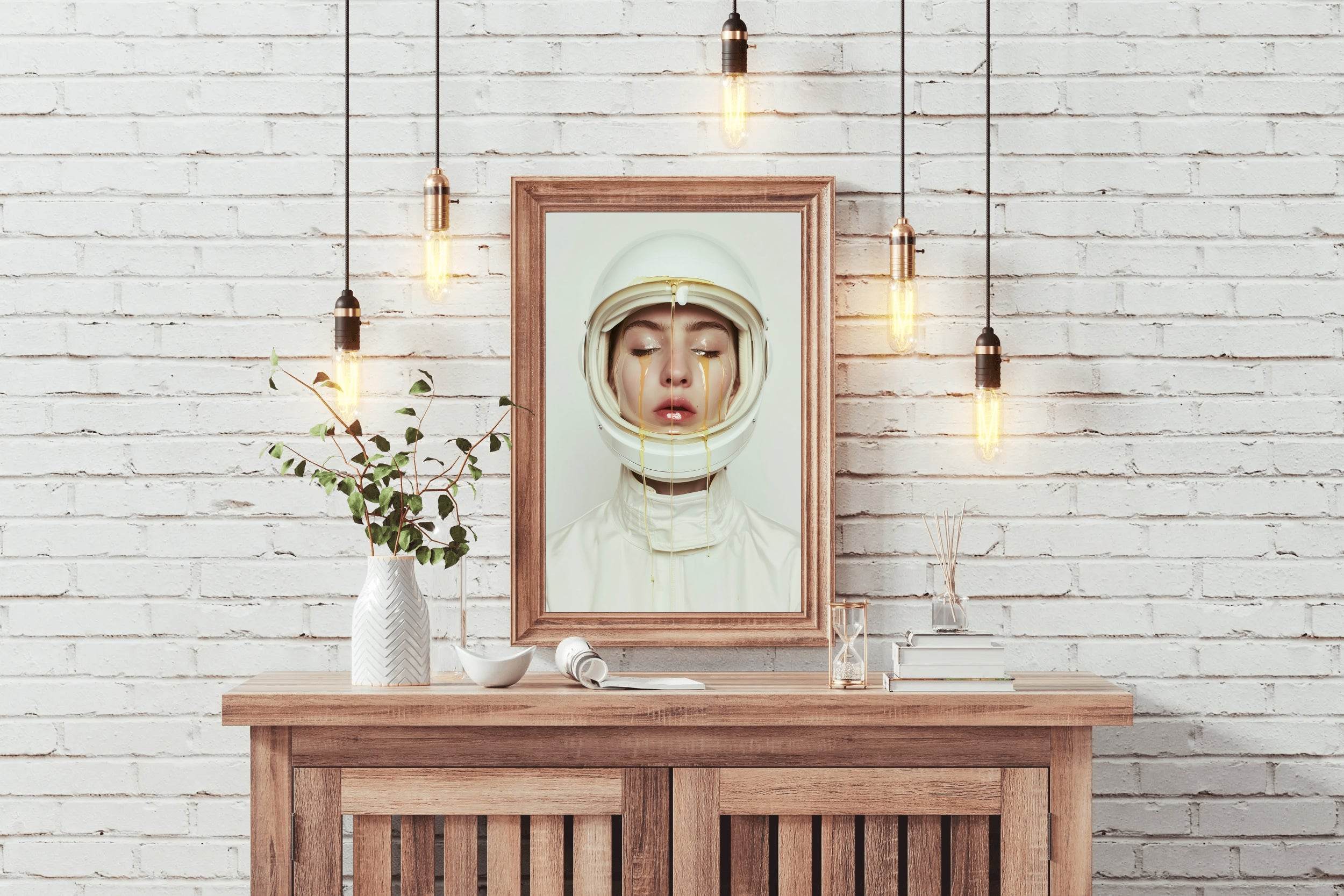 Astronaut in Honey Helmet Wall Art - beink online art store