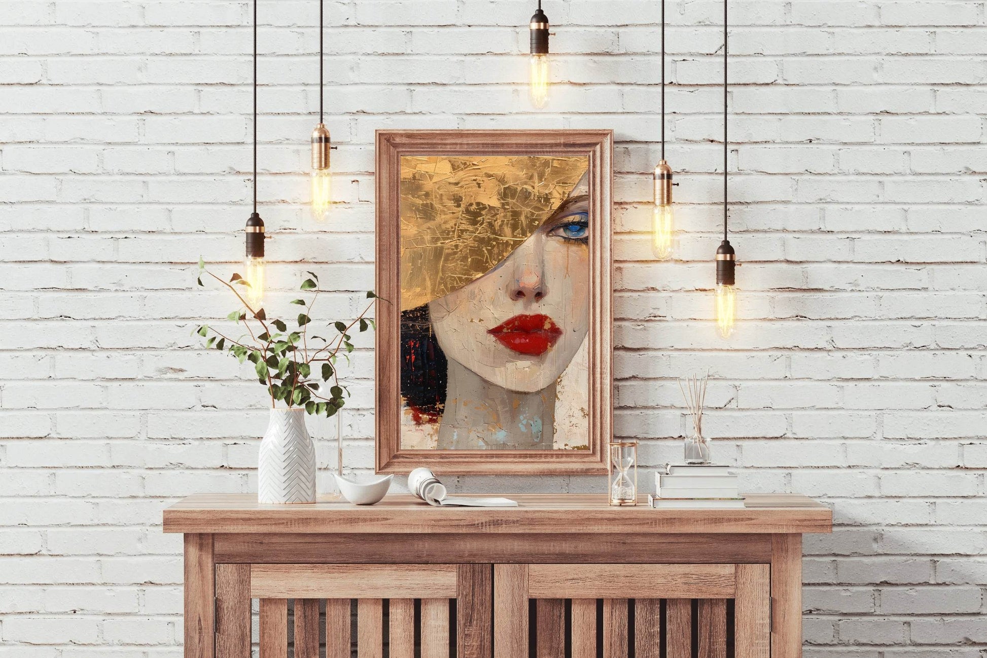 European Girl Face Painting Wall Art - beink online art store