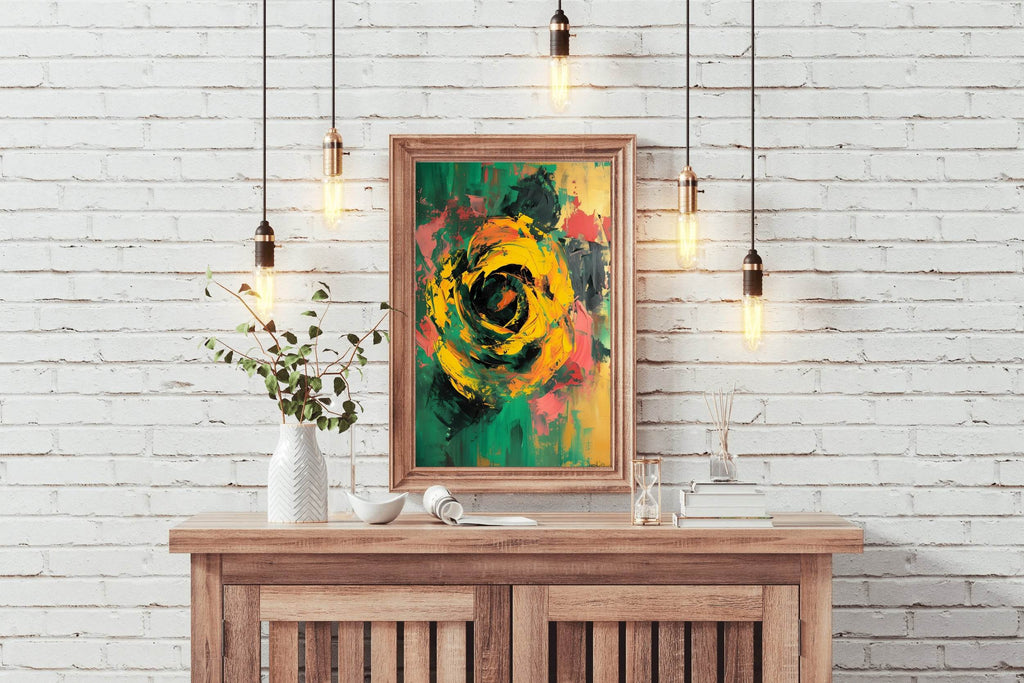 Yellow Rose Painting Wall Art - beink online art store