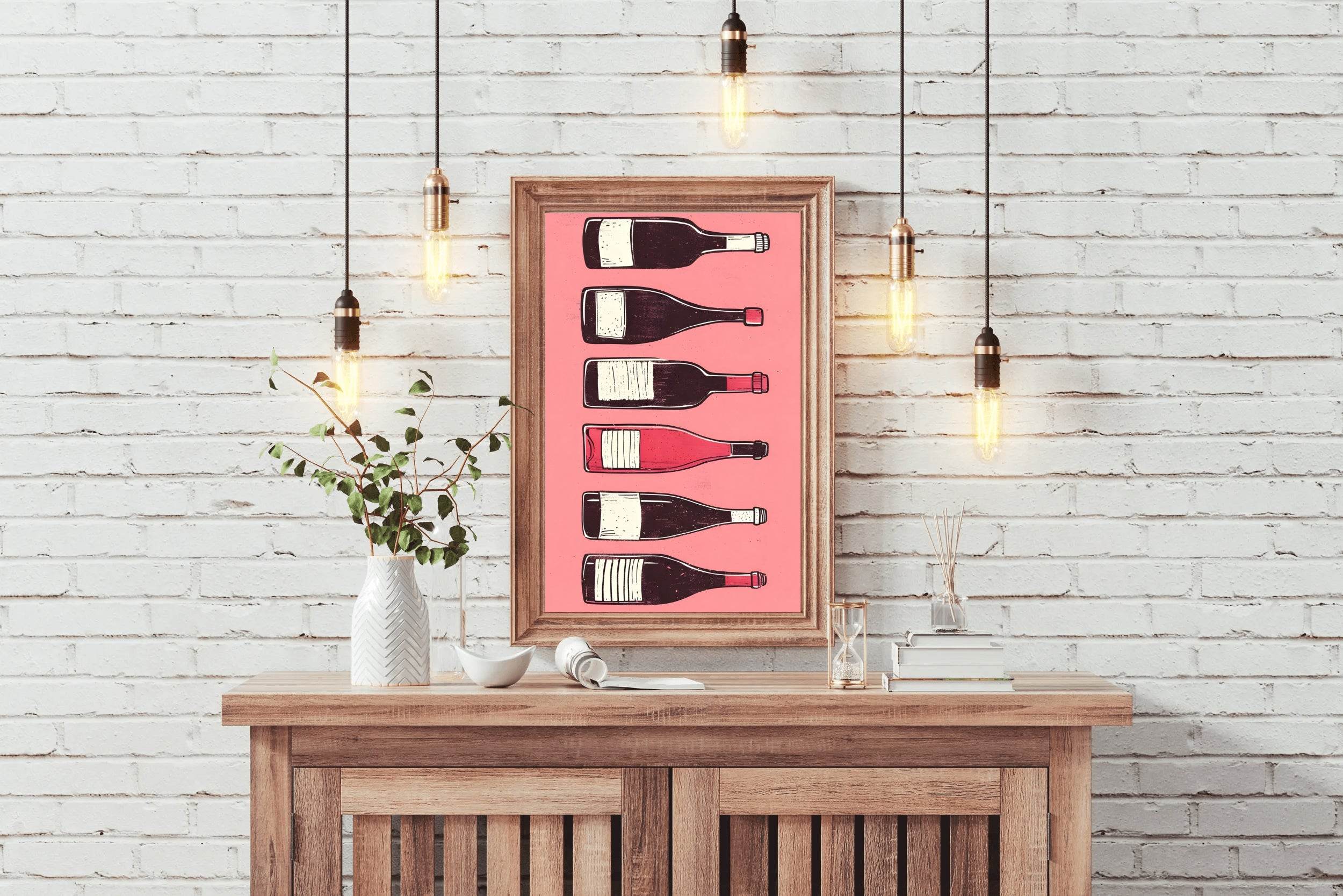 Wine & Cocktail Bottles Wall Art - beink online art store
