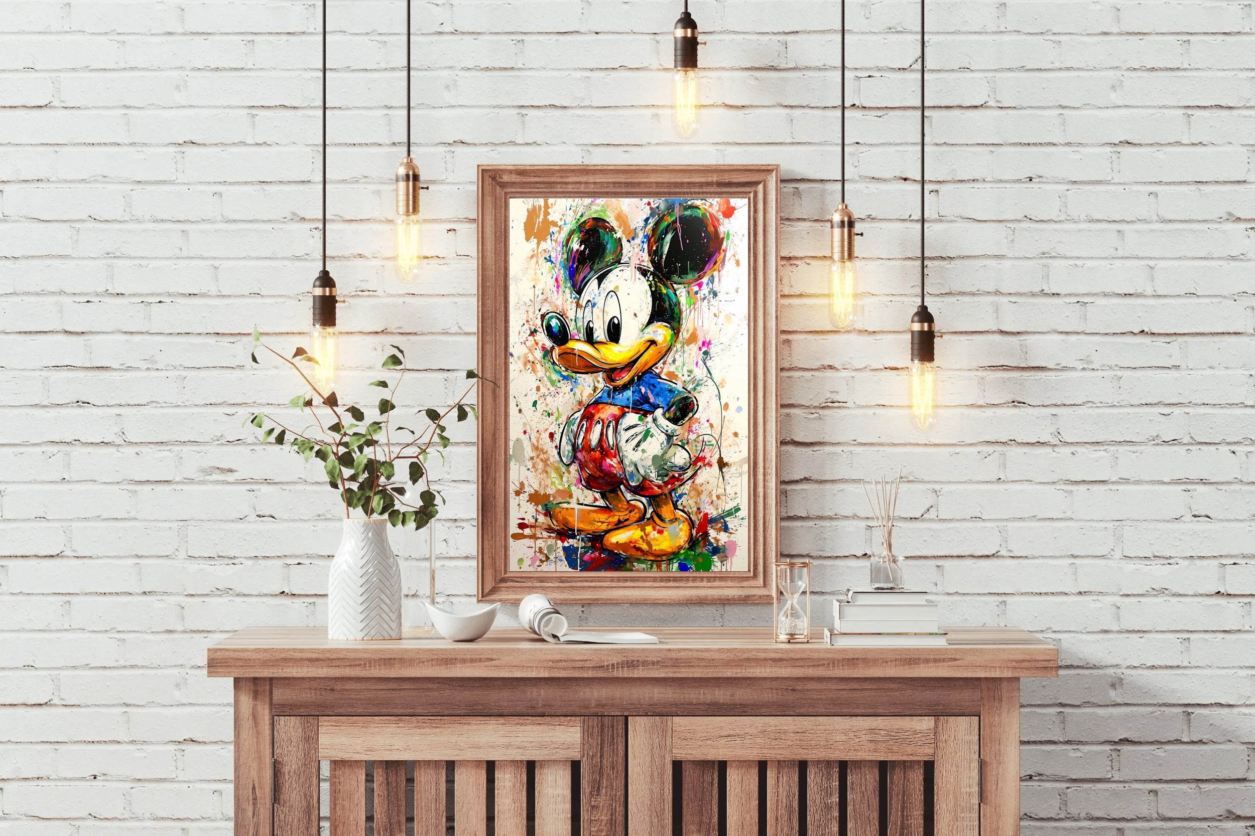 Colorful Mickey with Oil Paint Wall Art - beink online art store