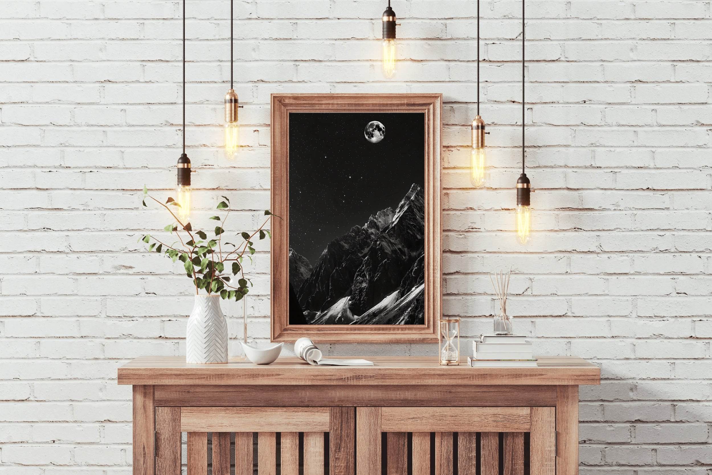 Stunning Mountain Nightview Modern Wall Art - beink online art store
