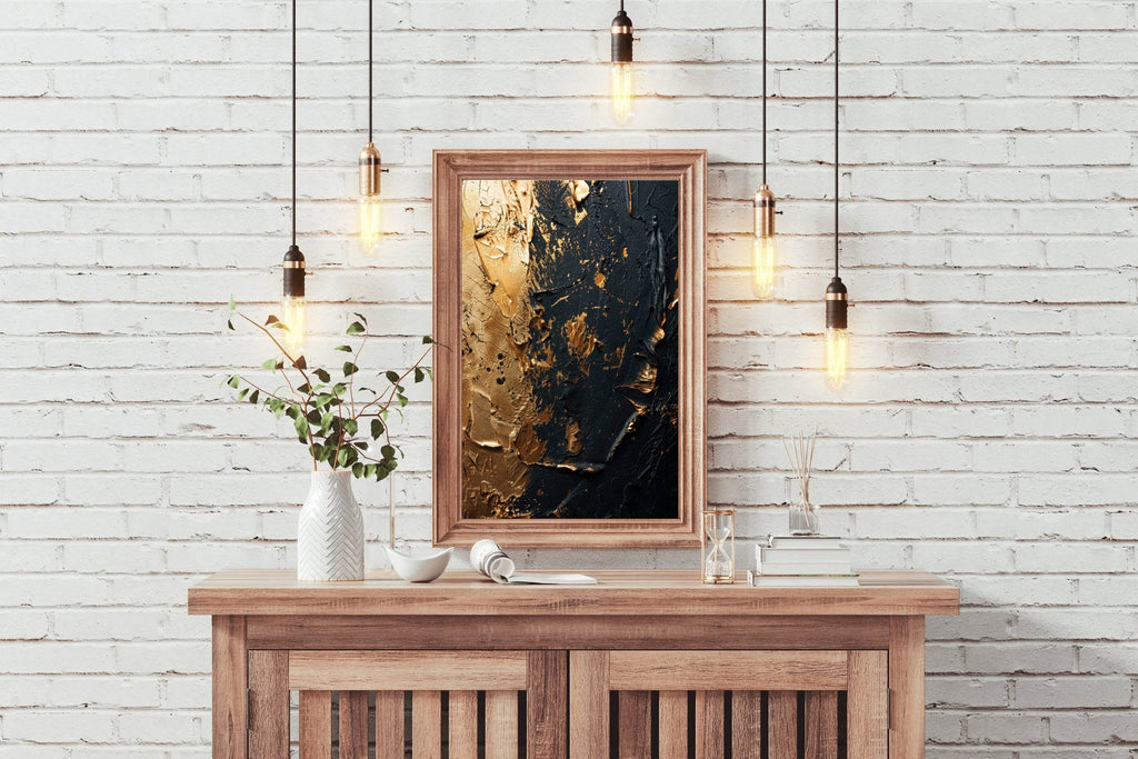 Black and Gold Grunge Wall Art - beink online art store