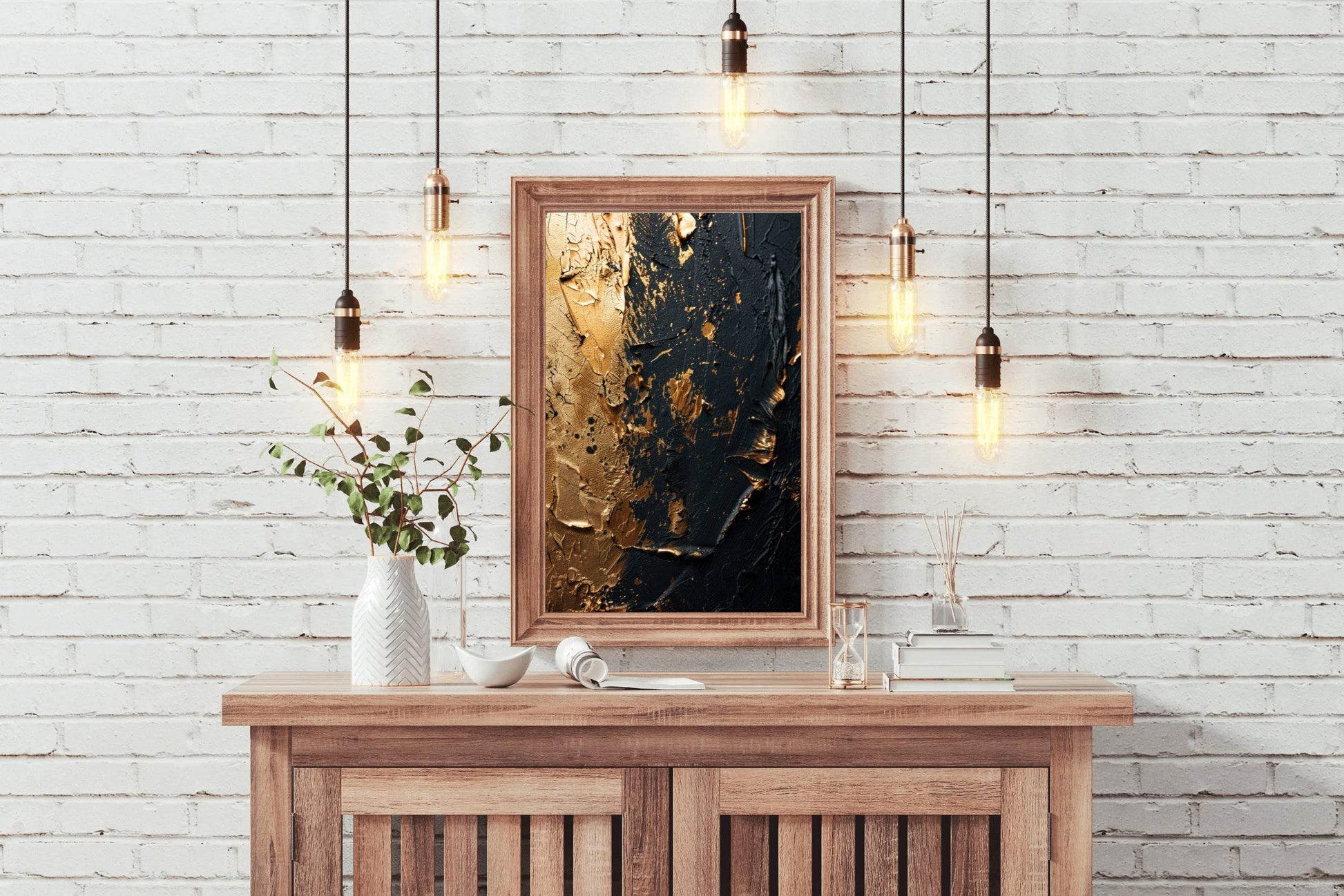 Black and Gold Grunge Wall Art - beink online art store