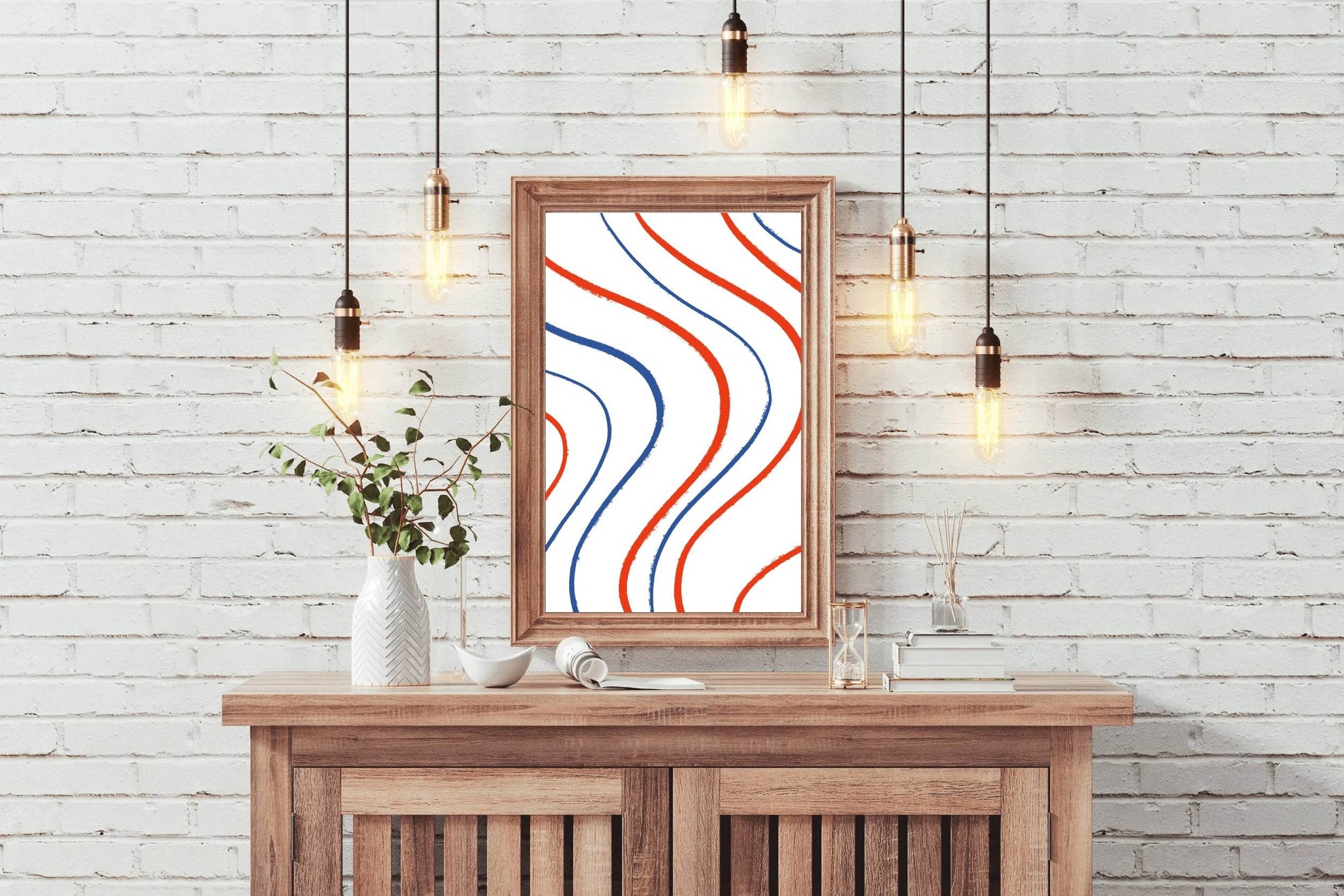 Colored Wavy Lines Wall Art - beink online art store