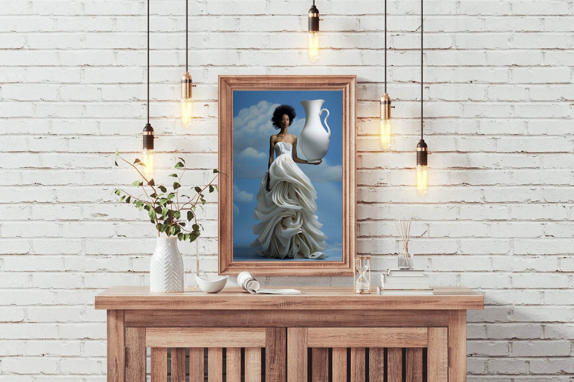 Big White Surrealism Lace Skirt Wall Art - beink online art store