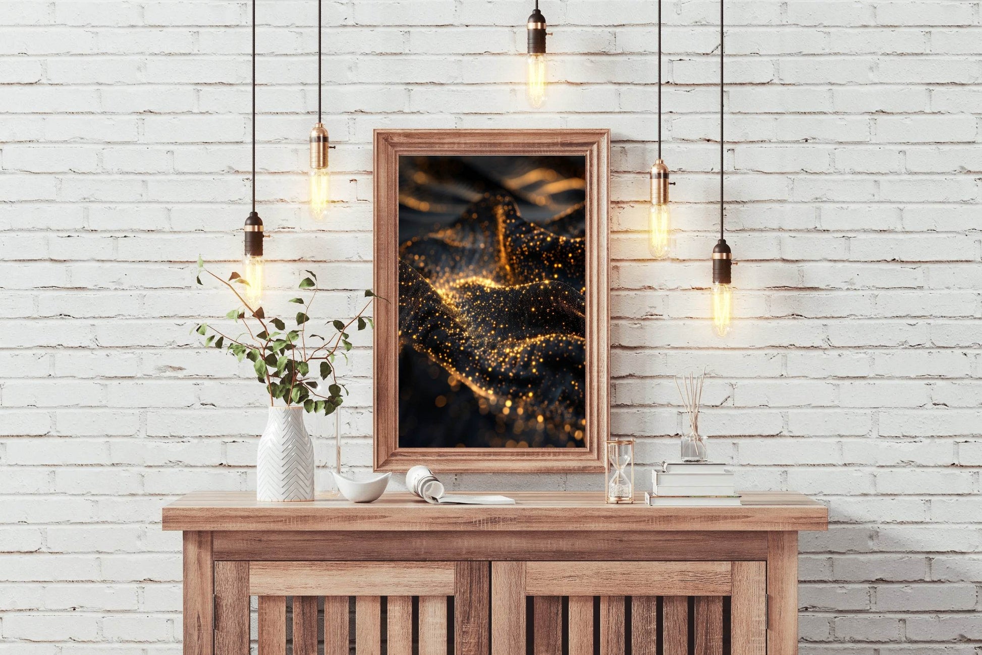 Hills of Black Soil Mixed With Gold Wall Art - beink online art store