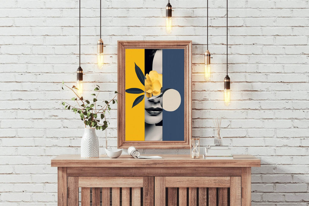 Modern Lady With Flower Abstract Wall Art - beink online art store