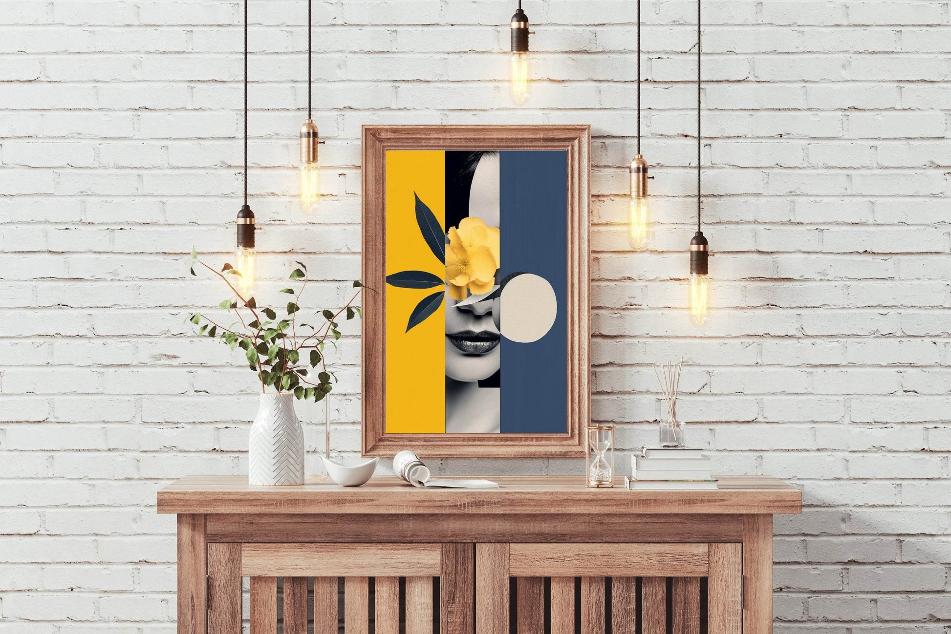 Modern Lady With Flower Abstract Wall Art - beink online art store
