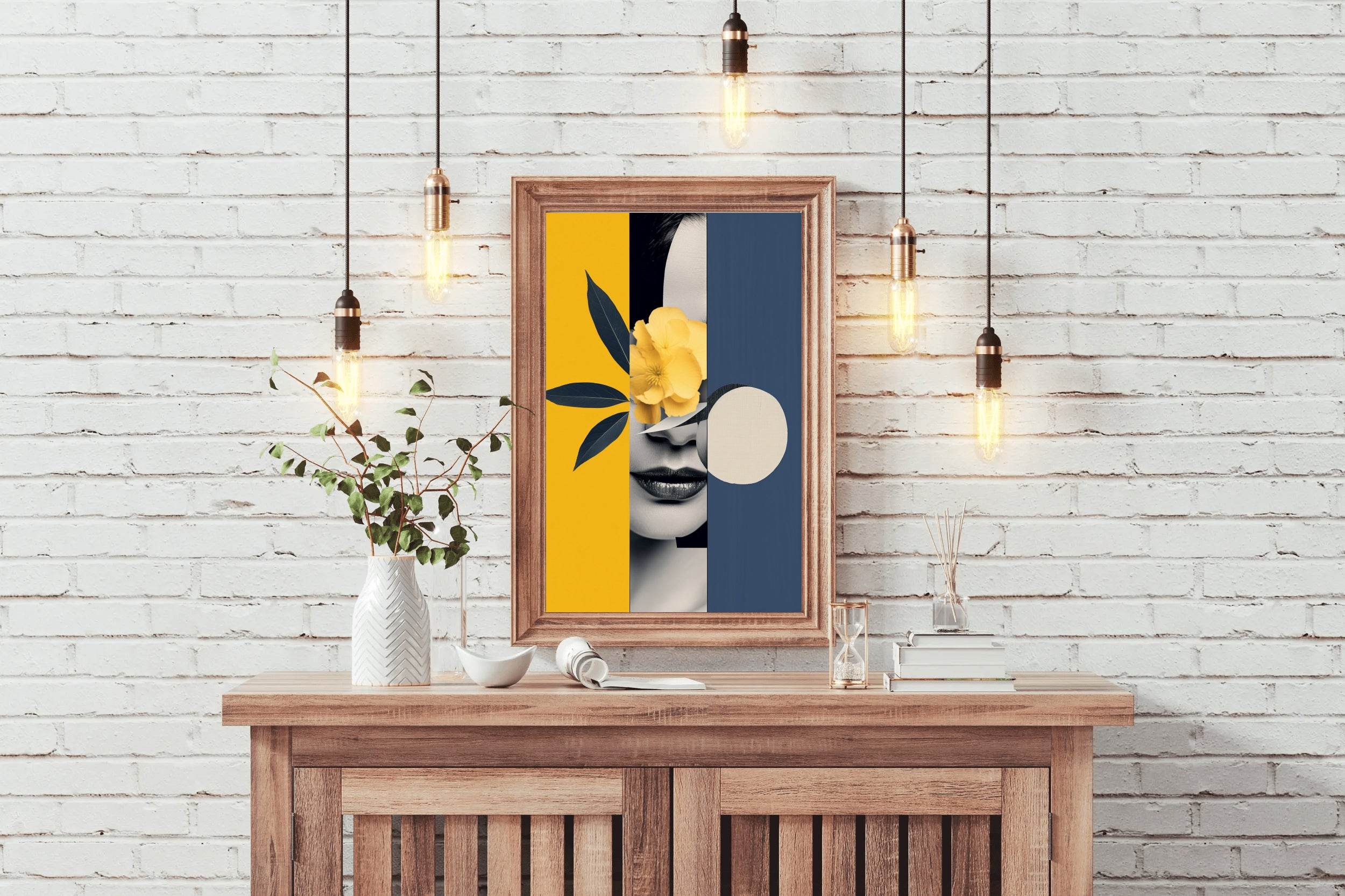 Modern Lady With Flower Abstract Wall Art - beink online art store