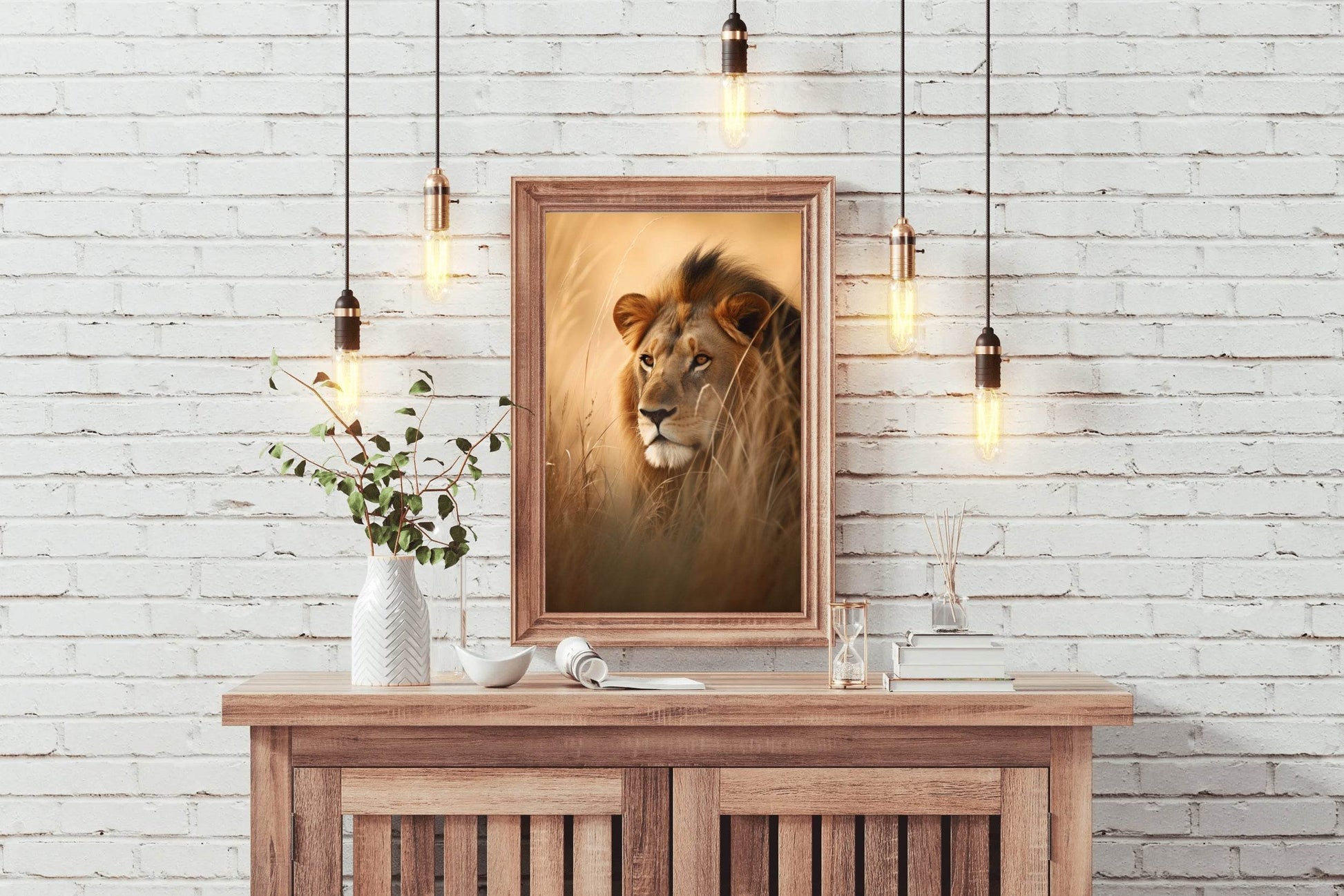 Painting of Lion Animal Wall Art - beink online art store