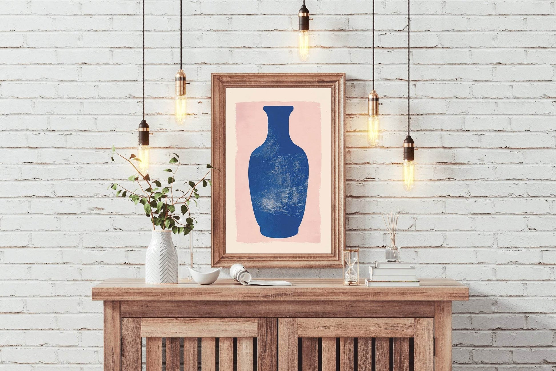 Cobalt Blue Vase Wall Art - beink online art store