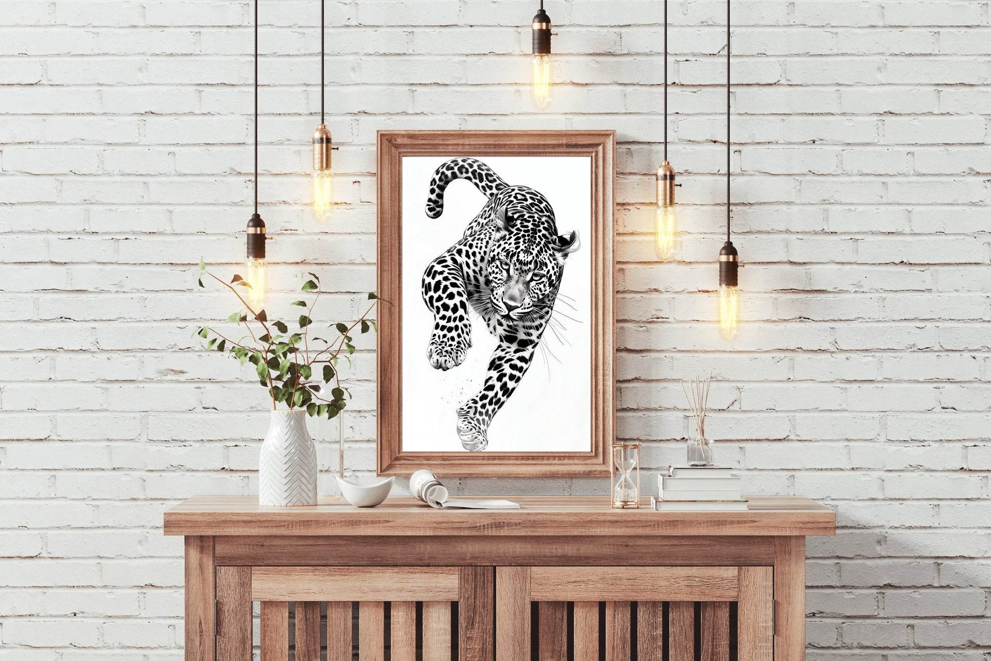 Black and White Leopard Wall Art - beink online art store