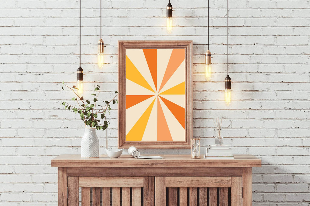 Drawing Orange And Yellow Rays - beink online art store