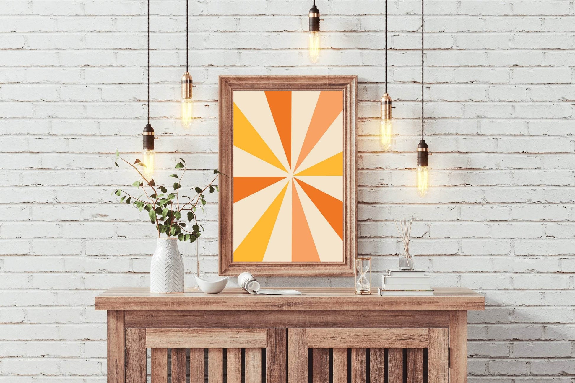Drawing Orange And Yellow Rays - beink online art store