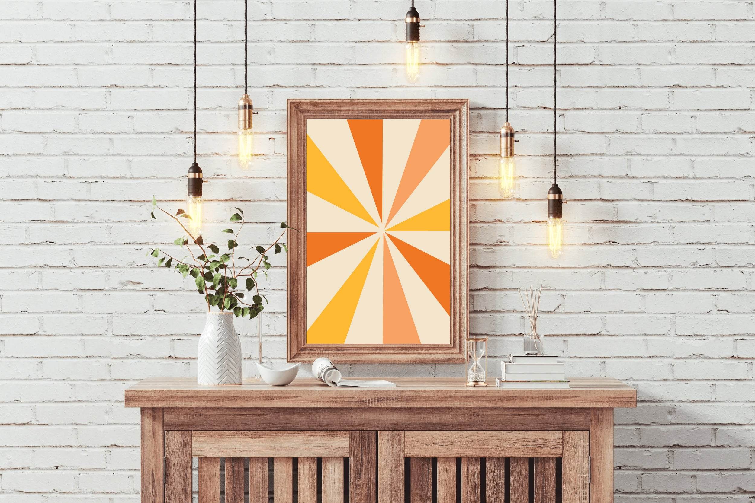 Drawing Orange And Yellow Rays - beink online art store