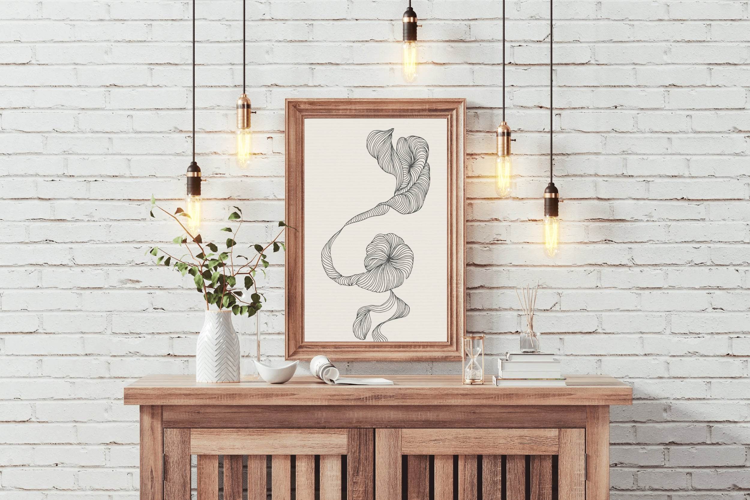 Minimal Seaweed Design Wall Art - beink online art store