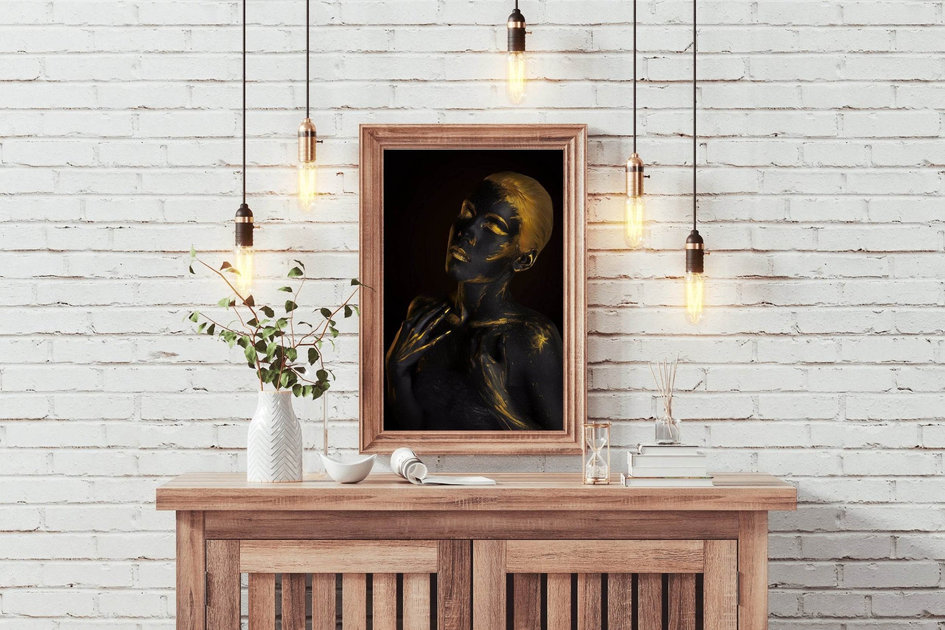 Gold and Black Mannequin Of A Woman Wall Art - beink online art store