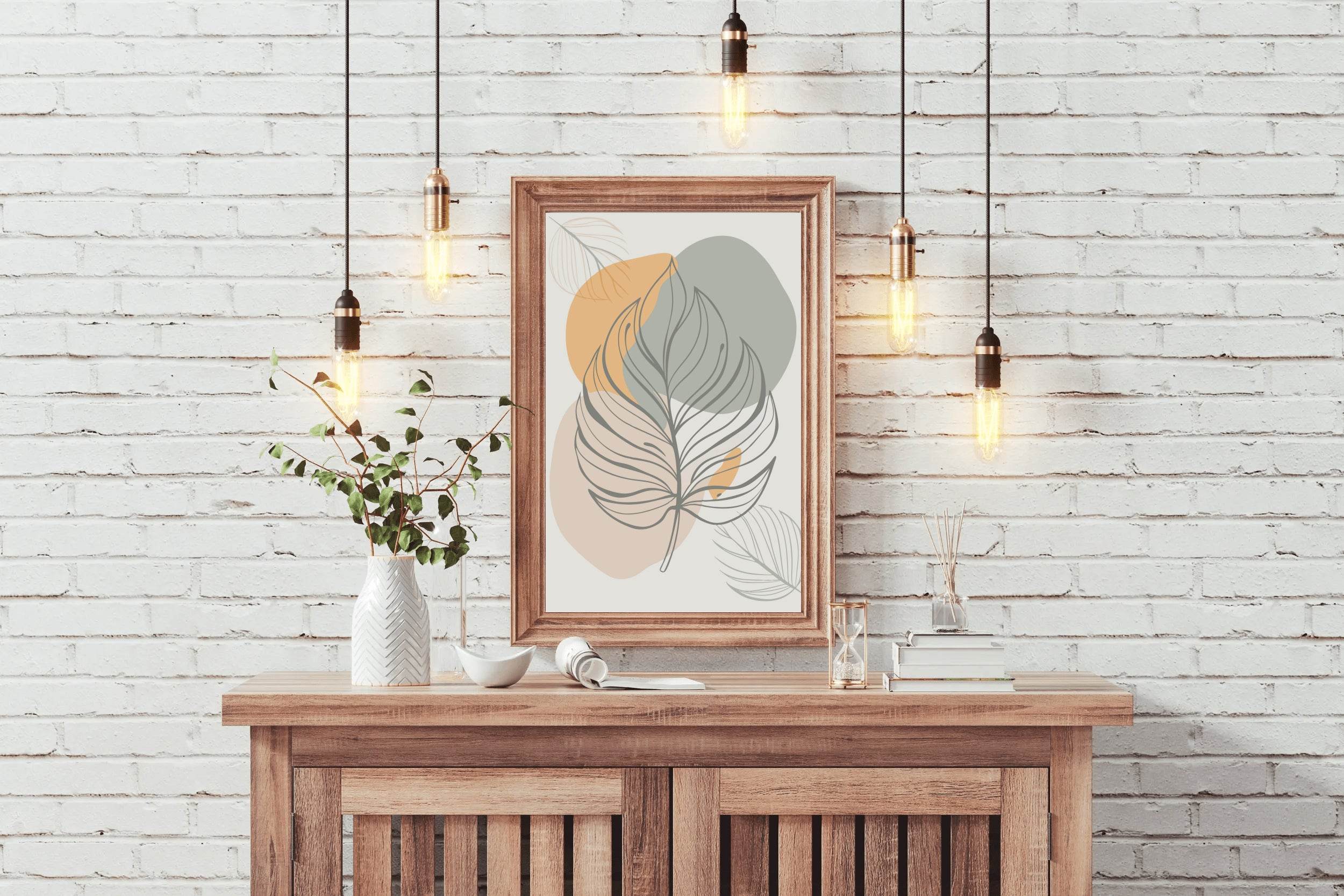Minimal Design Of a Tropical Leaf Wall Art - beink online art store
