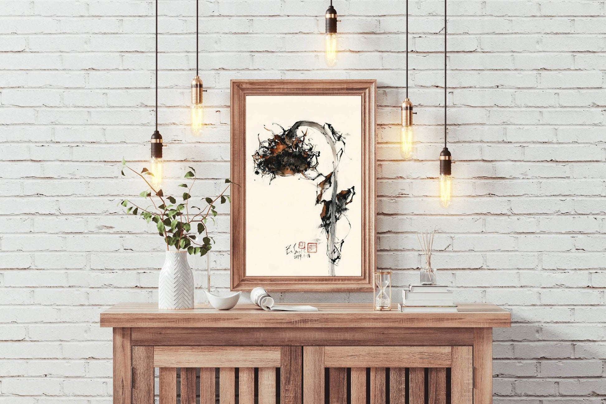 Watercolor Painting of Withered Sunflower Wall Art - beink online art store