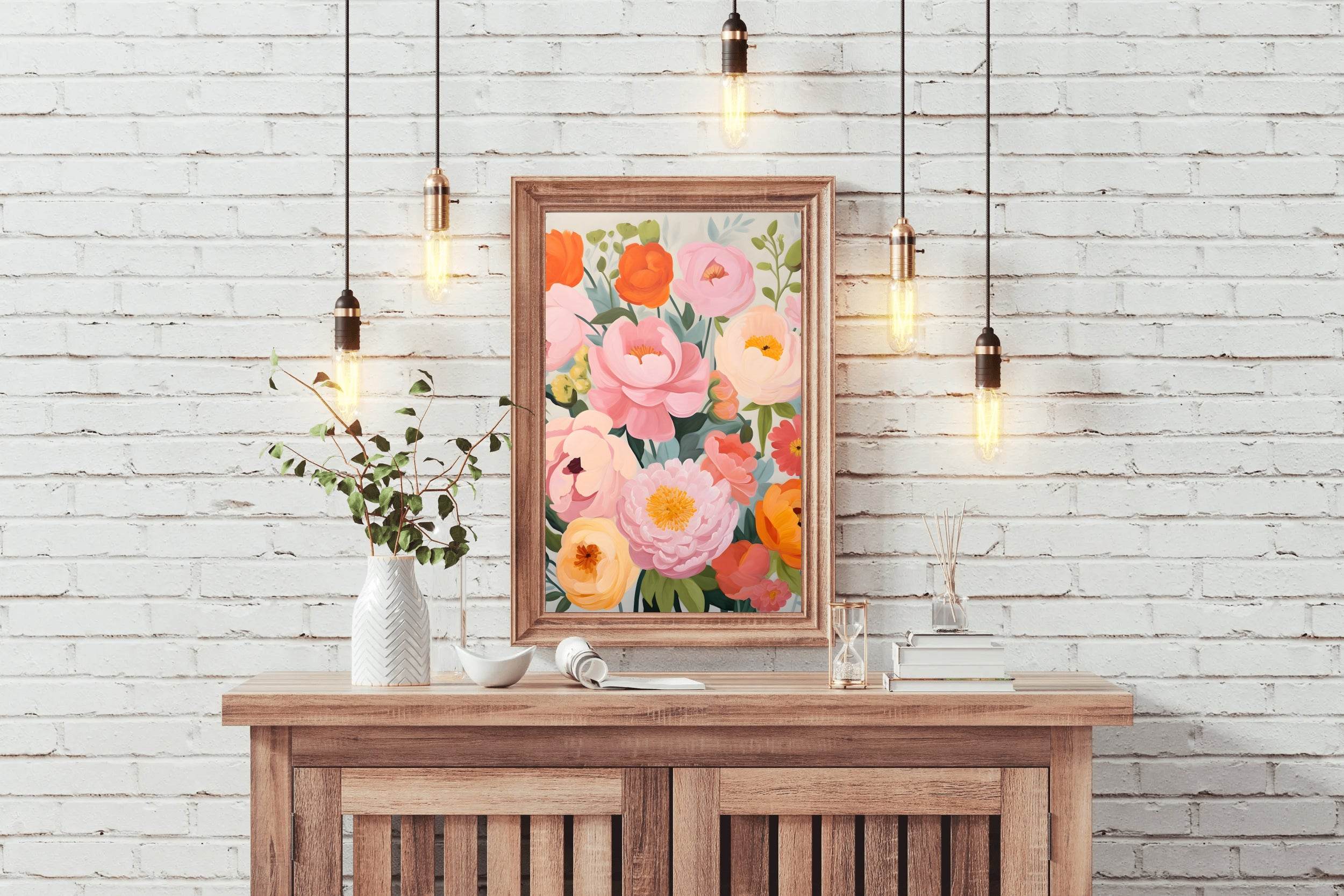 Painting of Colorful Flowers Wall Art - beink online art store