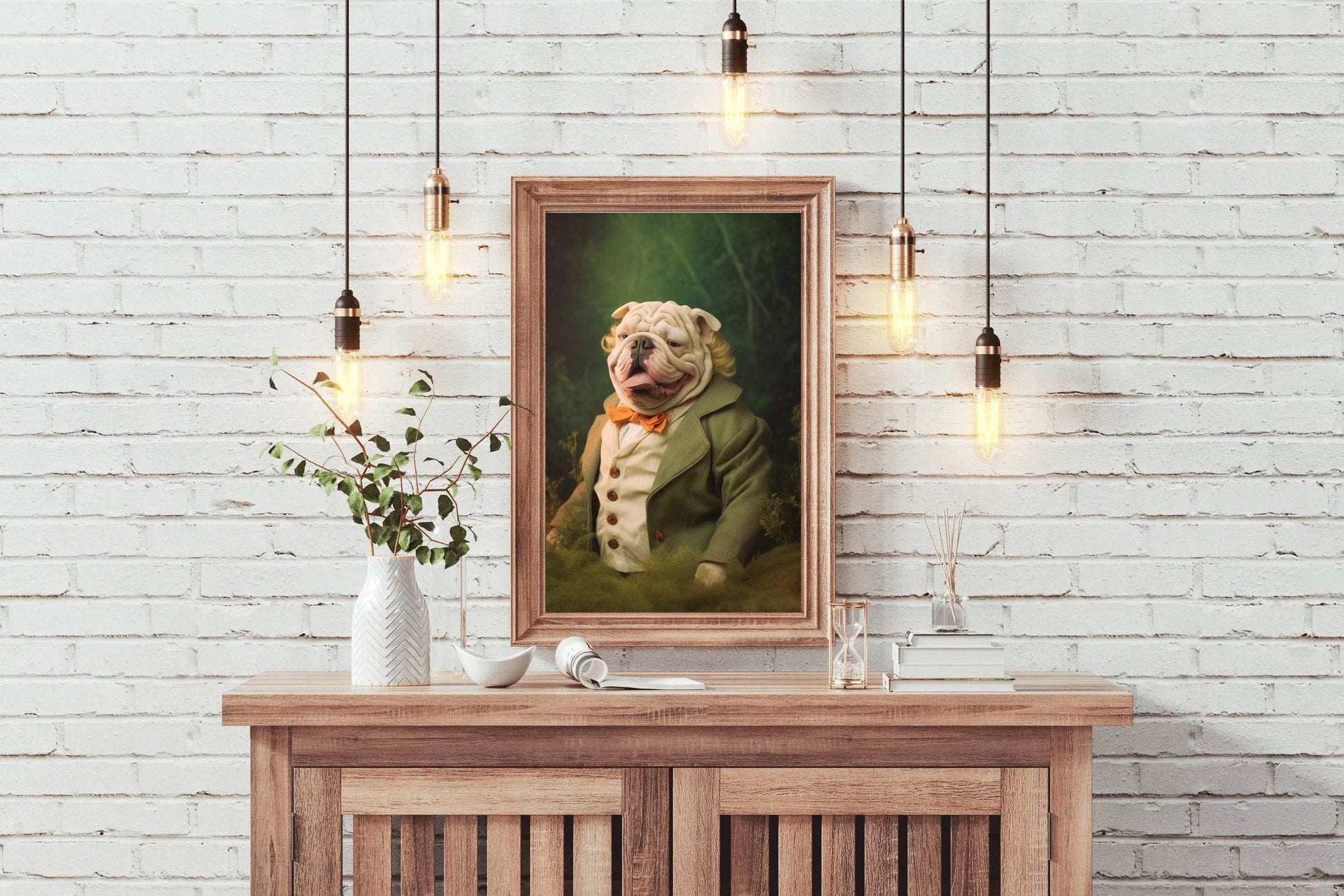 Comical Bulldog Wearing Coat Animal Wall Art - beink online art store