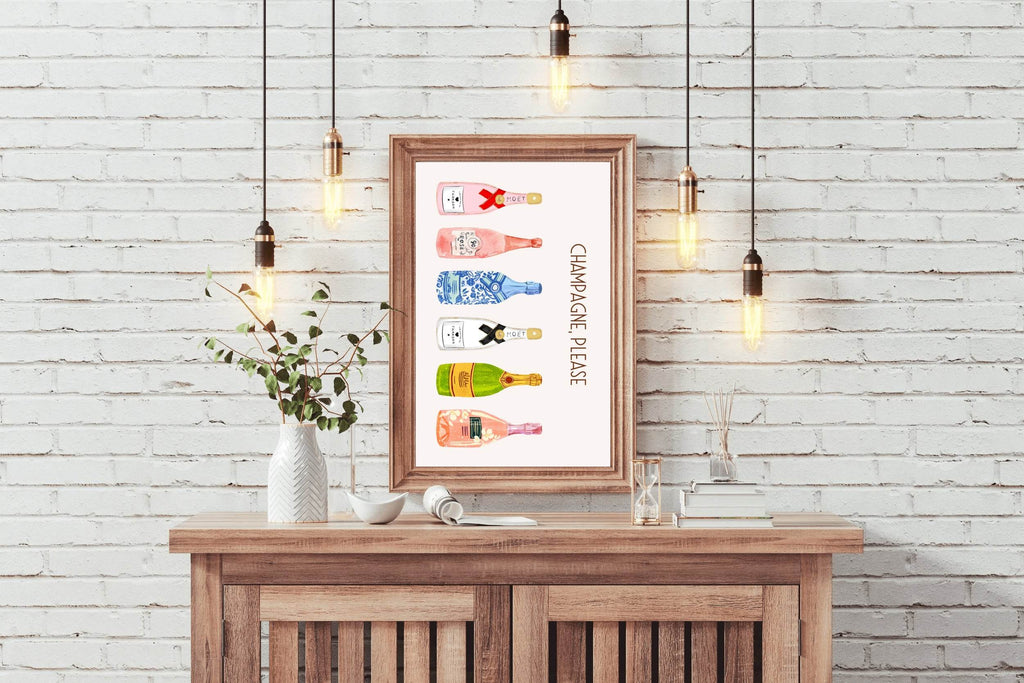 Different Bottles of Champagne Wall Art - beink online art store