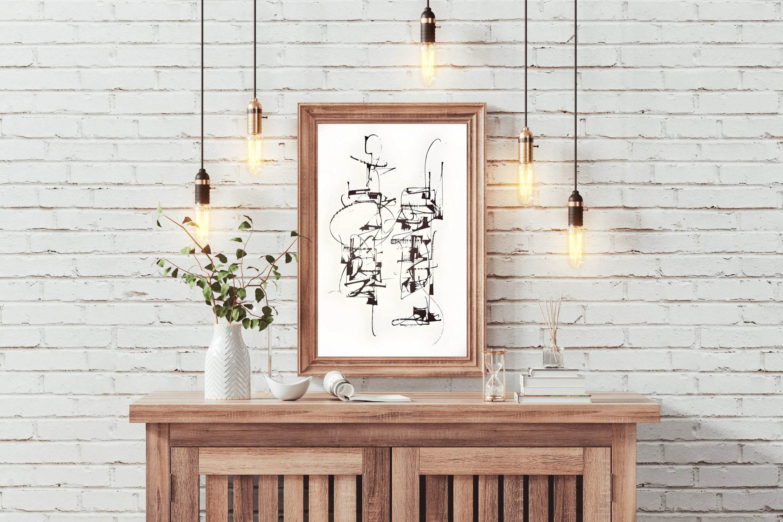 Calligraphic Chaos Modern Wall Art - beink online art store