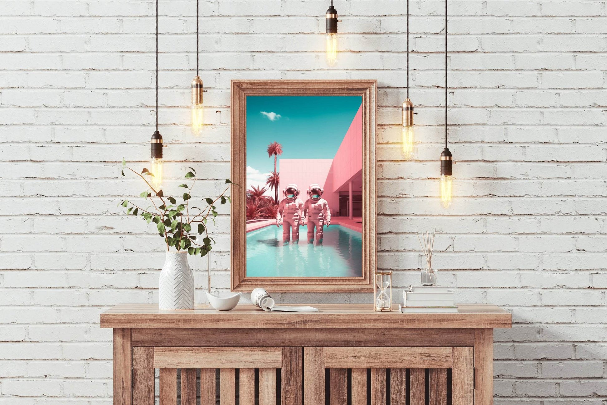 Astronaut diving in swimming pool Wall Art - beink online art store